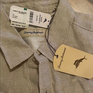 Tommy Bahama tan Natural Linen Shirt size L NWT